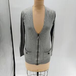 MASSIMO DUTTI V-Neck Cardigan Elbow Patches Angora Womens S